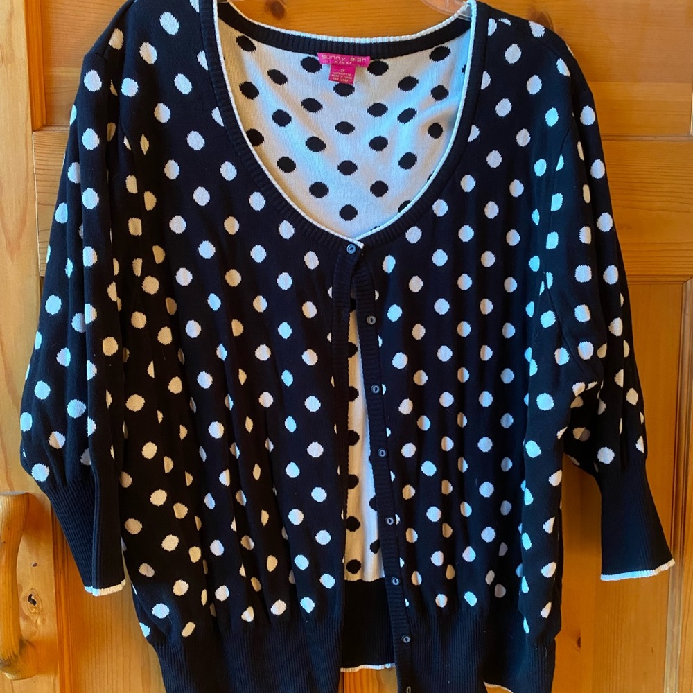 Sunny Leigh cardigan black and white polka dot